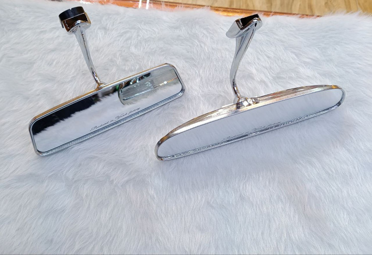 آینه استیل پایهدار طرح ایتالیایی سایز کوچک مناسب استایل داخل خودرو