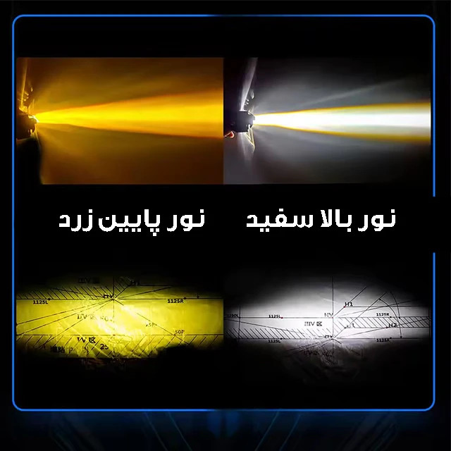 پروژکتور آفرودی 3 لنز دو رنگ سفید و زرد و فلاشر